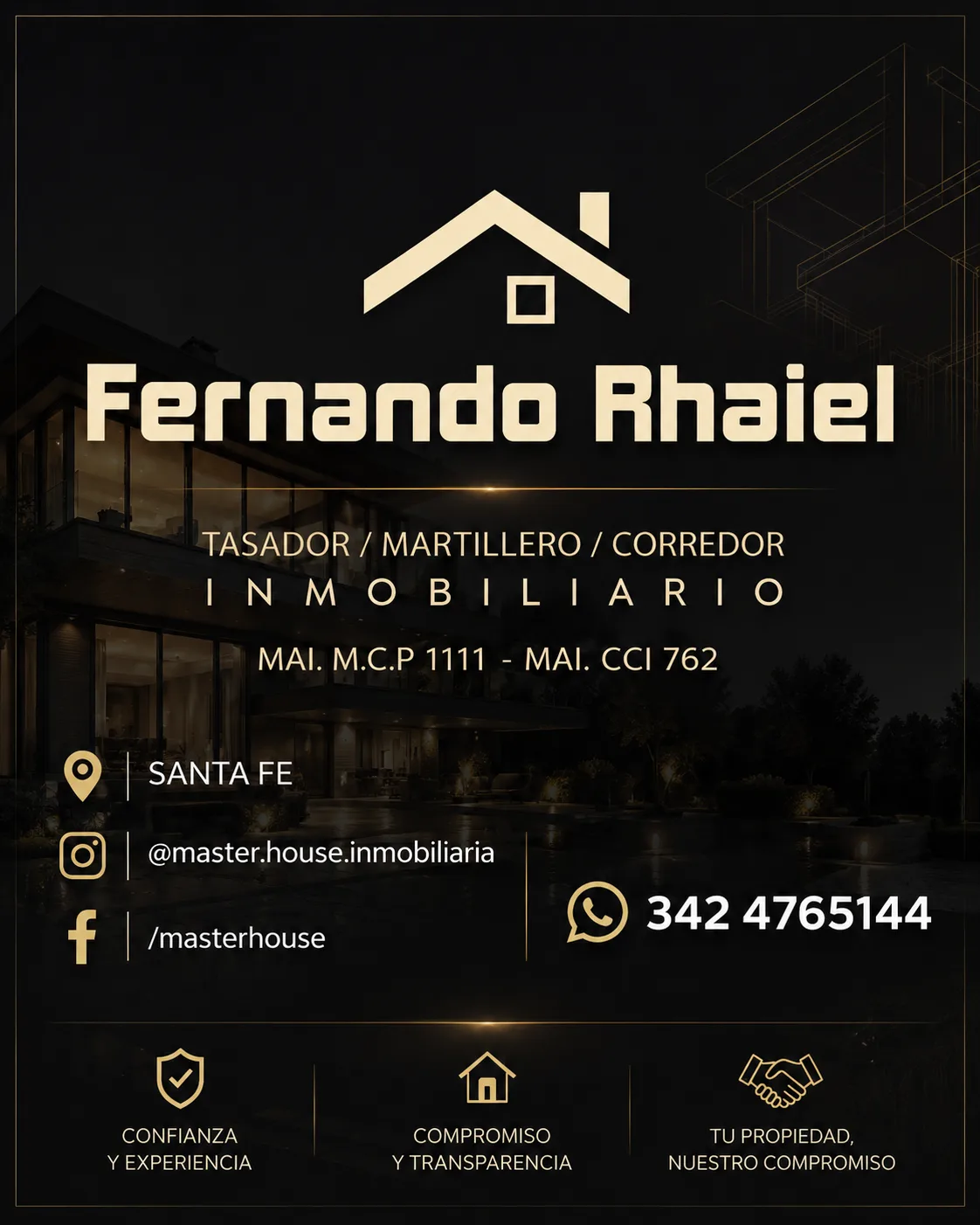 TASADOR / MARTILLERO / CORREDOR INMOBILIARIO